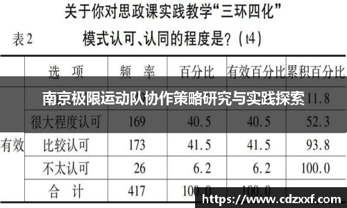 南京极限运动队协作策略研究与实践探索