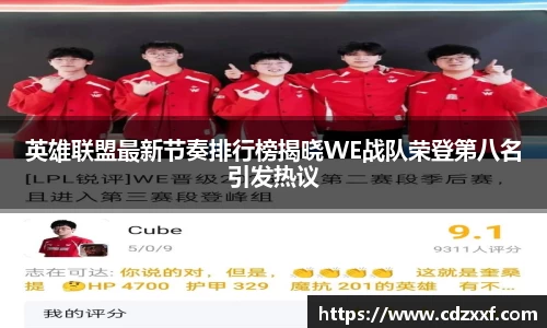 英雄联盟最新节奏排行榜揭晓WE战队荣登第八名引发热议